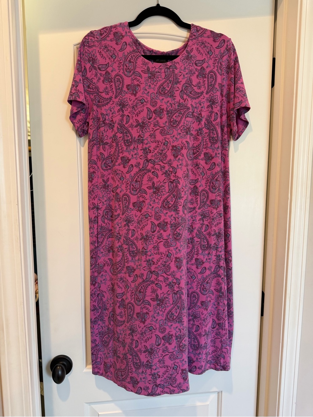 J. Jill Purple Pink Paisley Short-Sleeve Tunic Dress - Picture 2 of 4